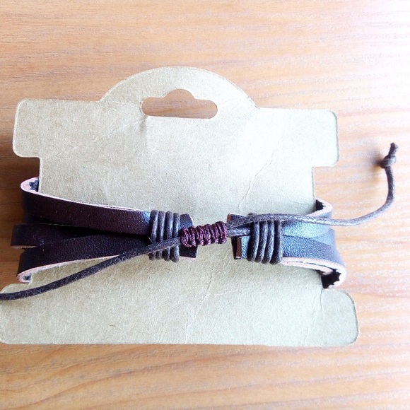 Evil Eye & Leather Vintage Beaded Boho Bracelet - Picture 7 of 7